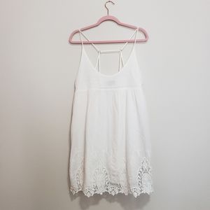 Nasty Gal cotton embroidered hem mini dress